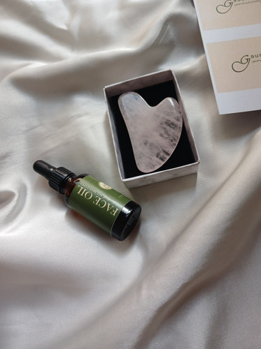 سنگ گواشا رز کوارتز صورتی +روغن مخصوص ماساژصورت